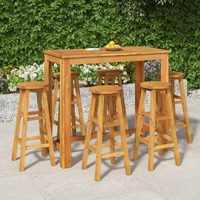  7 Piece Garden Bar Set Solid Wood Acacia