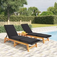  3 Piece Garden Lounge Set Poly Rattan&amp;Solid Wood Acacia