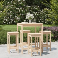  5 Piece Garden Bar Set Solid Wood Pine