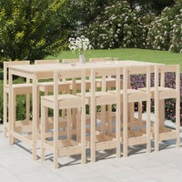  9 Piece Garden Bar Set Solid Wood Pine