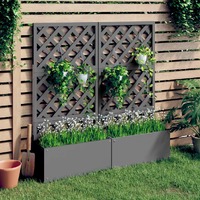  Trellis Planters 2 pcs Grey 65x33x135 cm WPC