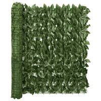  Balcony Screen with Dark Green Leaves 600x100 cm