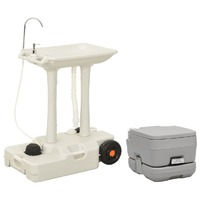  Portable Camping Toilet and Handwash Stand Set