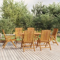  Reclining Garden Chairs 6 pcs Solid Wood Teak