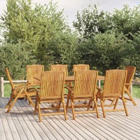  Reclining Garden Chairs 8 pcs Solid Wood Teak
