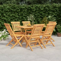  7 Piece Garden Dining Set Solid Wood Teak