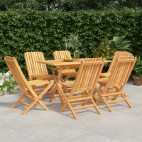  7 Piece Garden Dining Set Solid Wood Teak