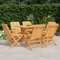  7 Piece Garden Dining Set Solid Wood Teak