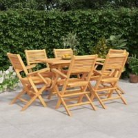  7 Piece Garden Dining Set Solid Wood Teak