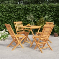  5 Piece Garden Dining Set Solid Wood Teak