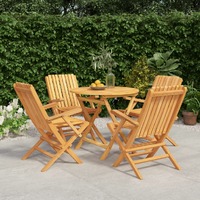  5 Piece Garden Dining Set Solid Wood Teak