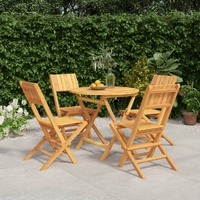  5 Piece Garden Dining Set Solid Wood Teak