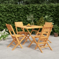  5 Piece Garden Dining Set Solid Wood Teak