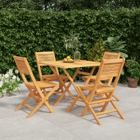  5 Piece Garden Dining Set Solid Wood Teak