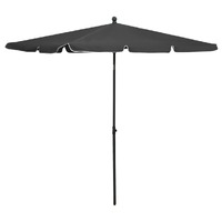  Garden Parasol with Pole 210x140 cm Anthracite