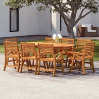  9 Piece Garden Dining Set Solid Wood Acacia