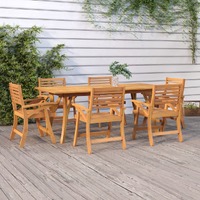  7 Piece Garden Dining Set Solid Wood Acacia