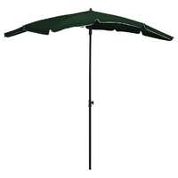  Garden Parasol with Pole 200x130 cm Green