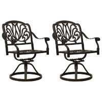  Swivel Garden Chairs 2 pcs Cast Aluminium Bronze