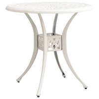  Garden Table White 78x78x72 cm Cast Aluminium