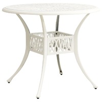  Garden Table White 90x90x74 cm Cast Aluminium