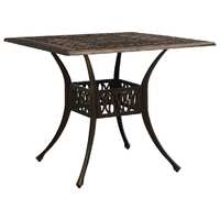  Garden Table Bronze 90x90x73 cm Cast Aluminium