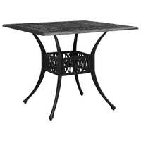  Garden Table Black 90x90x73 cm Cast Aluminium