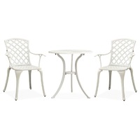  3 Piece Bistro Set Cast Aluminium White