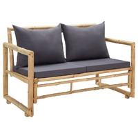  Garden Bench with Cushions 115 cm Bamboo