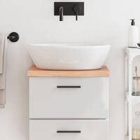  Bathroom Countertop Light Brown 40x40x4 cm Treated Solid Wood