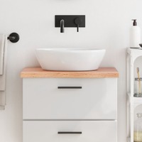  Bathroom Countertop Light Brown 60x30x4 cm Treated Solid Wood