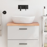  Bathroom Countertop Light Brown 60x40x4 cm Treated Solid Wood