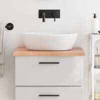  Bathroom Countertop Light Brown 60x60x4 cm Treated Solid Wood