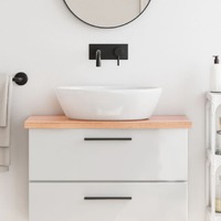 Bathroom Countertop Light Brown 80x40x4 cm Treated Solid Wood