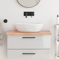  Bathroom Countertop Light Brown 80x50x4 cm Treated Solid Wood