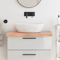  Bathroom Countertop Light Brown 80x50x6 cm Treated Solid Wood