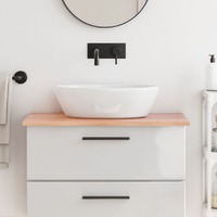  Bathroom Countertop Light Brown 80x60x2 cm Treated Solid Wood