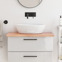  Bathroom Countertop Light Brown 80x60x4 cm Treated Solid Wood