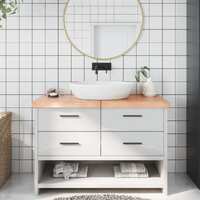  Bathroom Countertop Light Brown 120x60x6 cm Treated Solid Wood