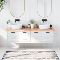  Bathroom Countertop Light Brown 180x60x4 cm Treated Solid Wood