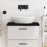  Bathroom Countertop Dark Brown 60x40x4 cm Treated Solid Wood