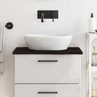  Bathroom Countertop Dark Brown 60x50x2 cm Treated Solid Wood
