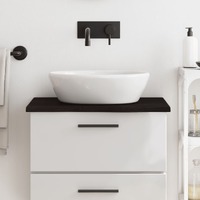  Bathroom Countertop Dark Brown 60x60x2 cm Treated Solid Wood