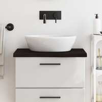  Bathroom Countertop Dark Brown 60x60x4 cm Treated Solid Wood