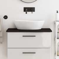  Bathroom Countertop Dark Brown 80x30x2 cm Treated Solid Wood