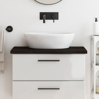  Bathroom Countertop Dark Brown 80x30x4 cm Treated Solid Wood