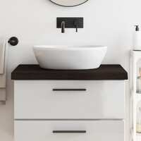  Bathroom Countertop Dark Brown 80x50x6 cm Treated Solid Wood