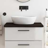  Bathroom Countertop Dark Brown 80x60x4 cm Treated Solid Wood