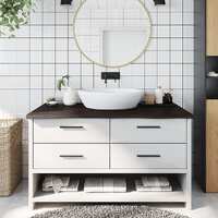  Bathroom Countertop Dark Brown 100x60x4 cm Treated Solid Wood