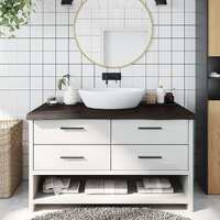  Bathroom Countertop Dark Brown 100x60x6 cm Treated Solid Wood